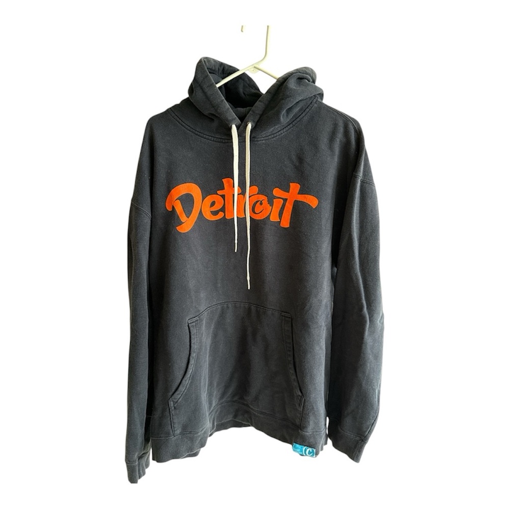 Detroit Hoodie with Orange Lettering